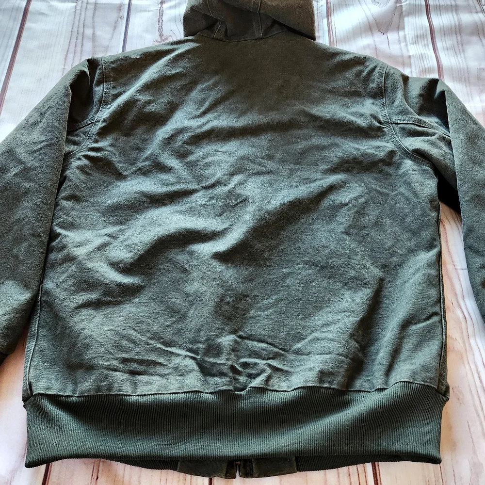 Carhartt Y2K "Sandstone Active Jacket" Bomber Coat Moss Green | Women's Size XL - Picture 5 of 8